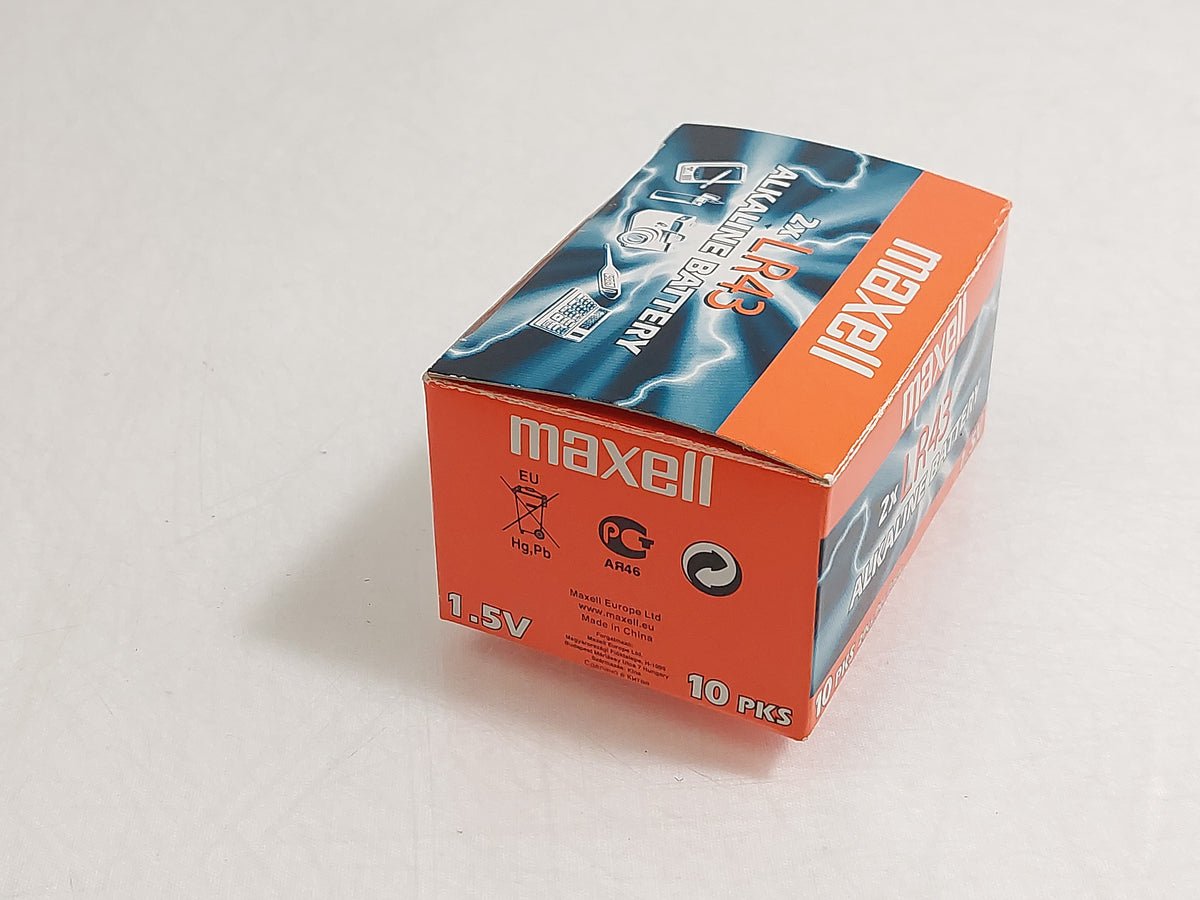 Maxell LR43 AG12 1.5V Alkaline Button Cell Batteries 100 Pack New