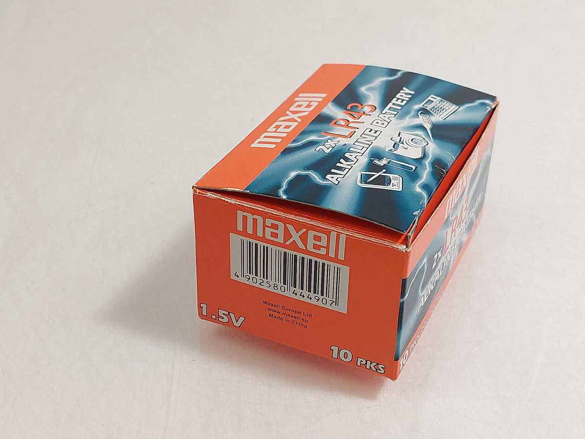 Maxell LR43 AG12 1.5V Alkaline Button Cell Batteries 100 Pack New