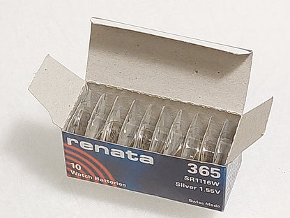 Renata 365 SR1116W 1.55V Silver Oxide Watch Batteries 10 Pack New