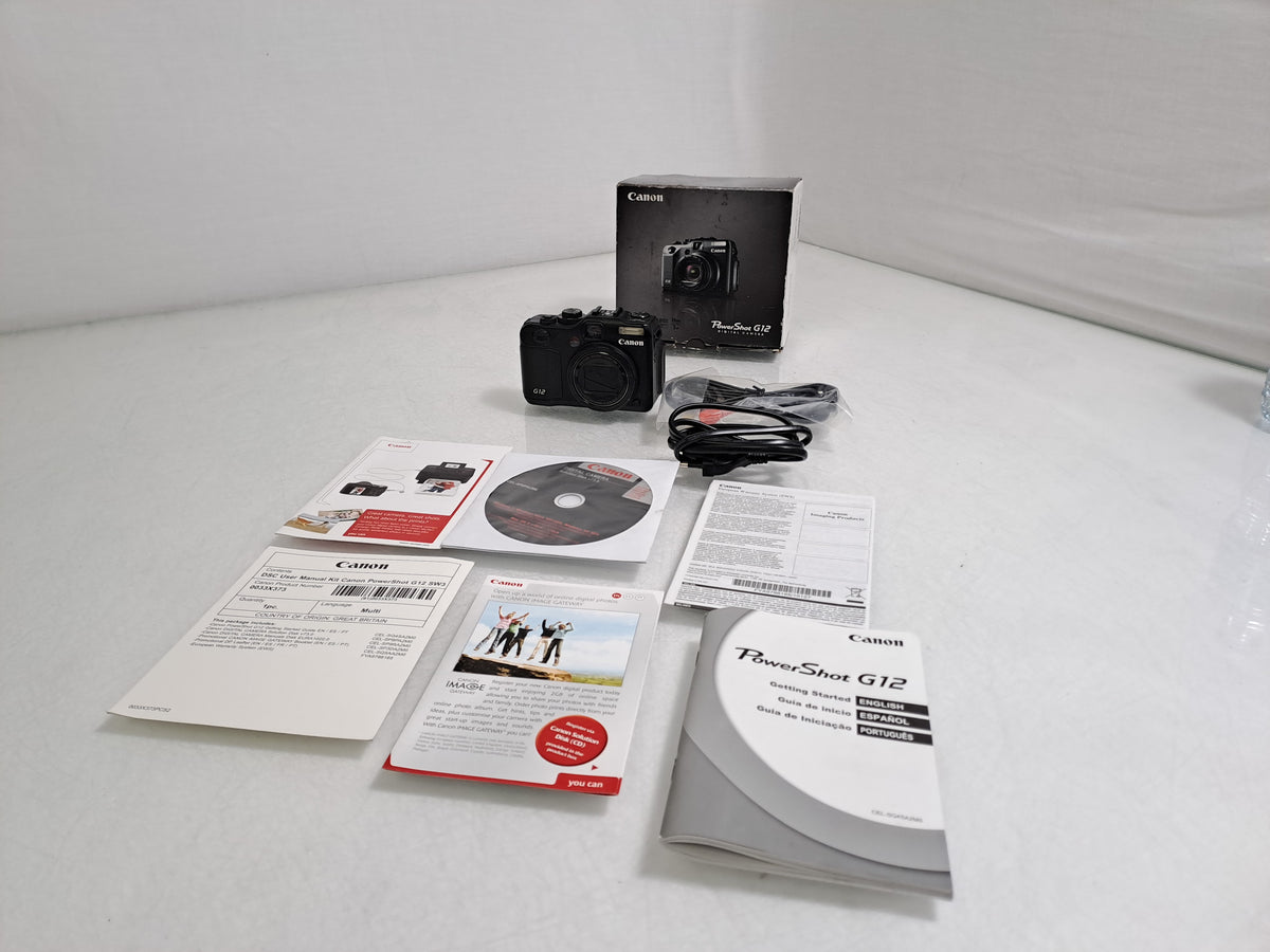 Canon PowerShot G12 10MP CCD 5x Optical Zoom Vari-Angle Digital Camera UNTESTED