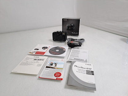 Canon PowerShot G12 10MP CCD 5x Optical Zoom Vari-Angle Digital Camera UNTESTED