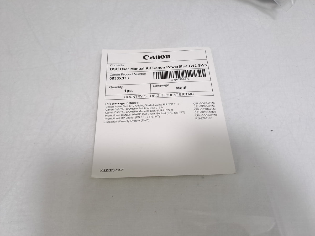 Canon PowerShot G12 10MP CCD 5x Optical Zoom Vari-Angle Digital Camera UNTESTED