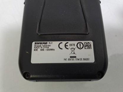 Shure BLX1 K3E 606-630MHz UHF Bodypack Transmitter Power Tested No Batteries