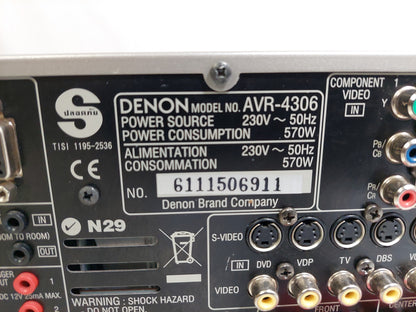 Denon AVR-4306 7.1 Channel 130W HDMI AV Surround Receiver Amplifier Tested