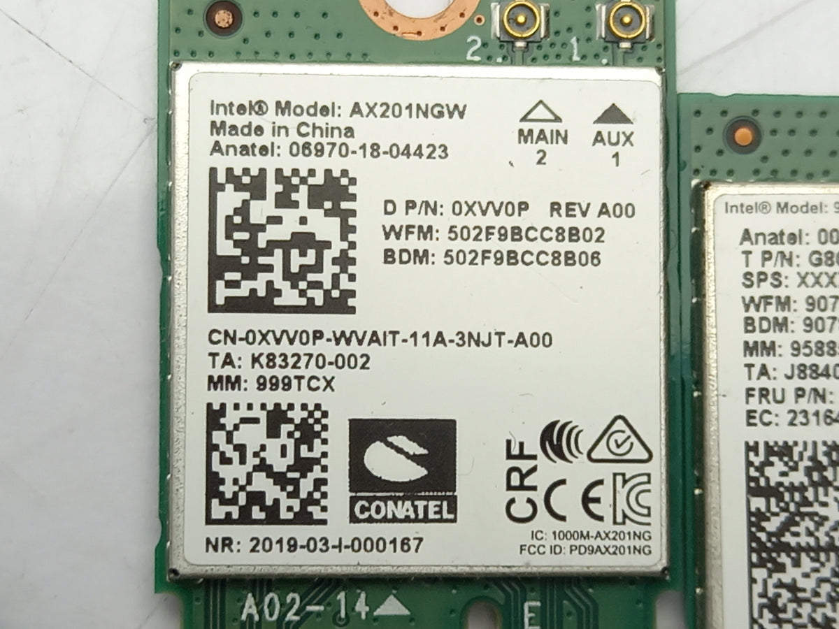 Dell Intel Wifi/Blutooth Cards Batch of 81 various P/N's units 0XVV0P 0G83J7