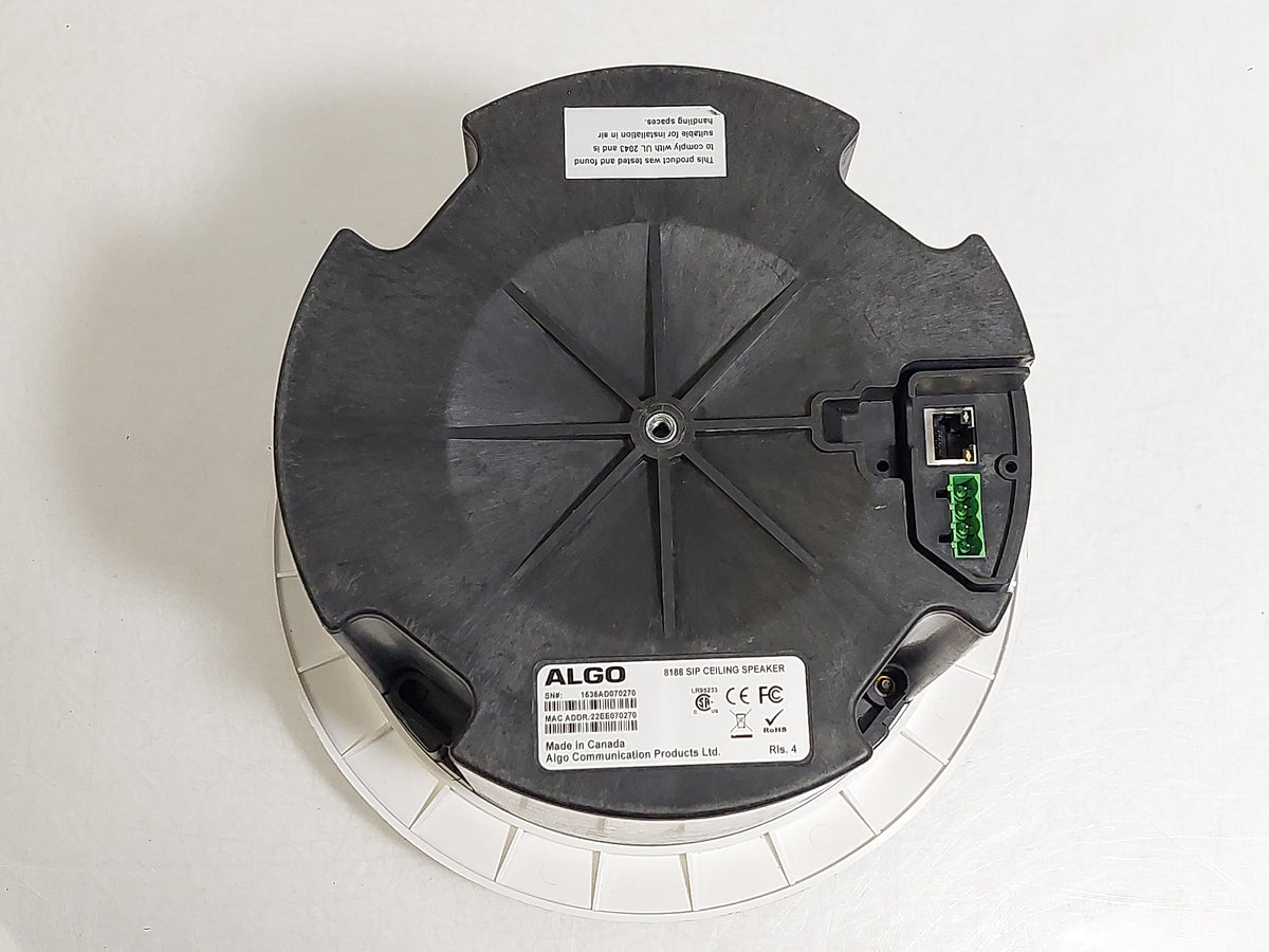 Algo 8188 SIP PoE IP Ceiling Speaker 6.5in Paging Talkback Multicast Tested