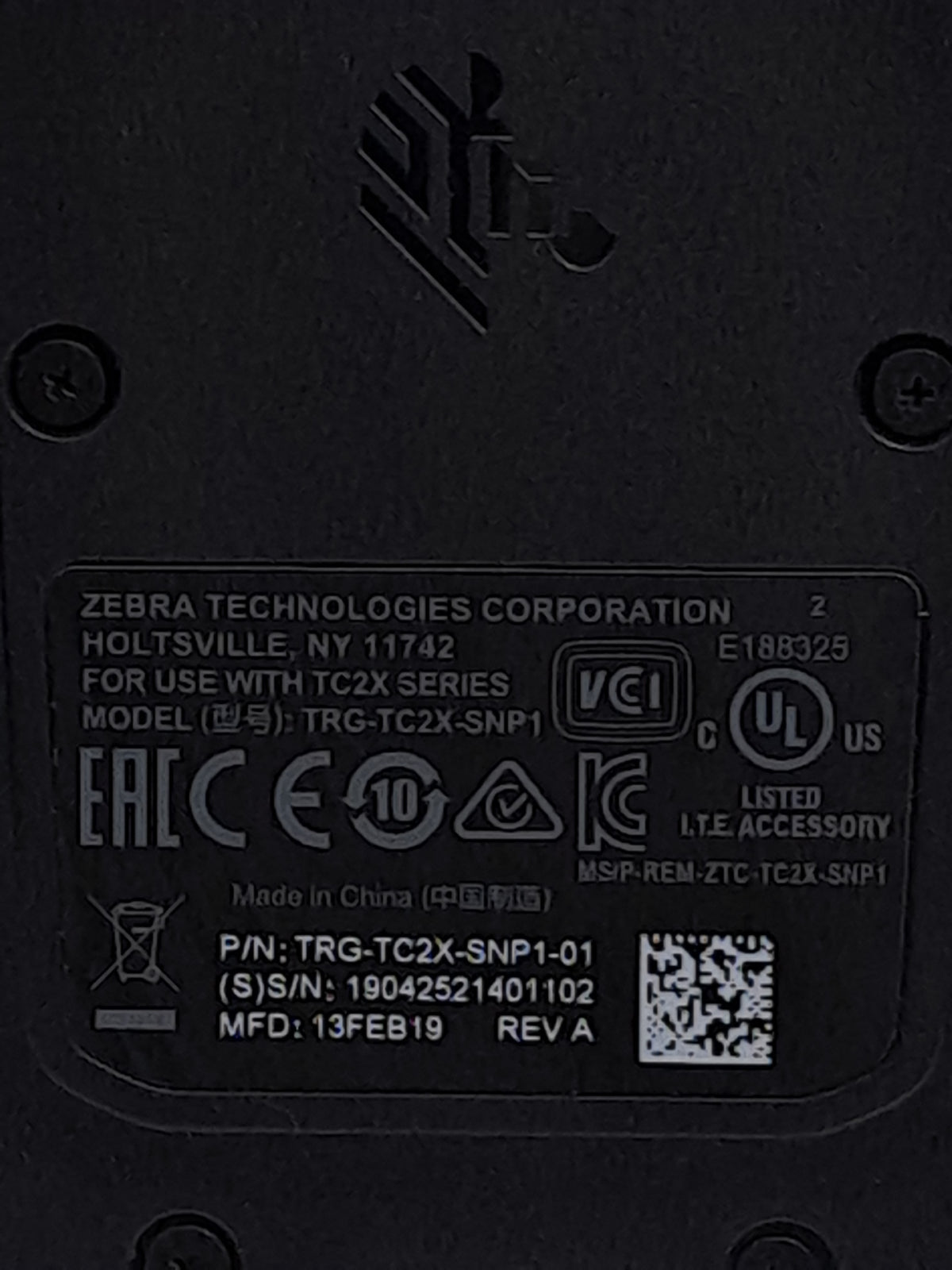 Zebra TC25BJ 2D Barcode Scanner Android 7.1.2 2GB/16GB Trigger No Charger
