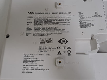 NEC NP-UM361X 3600lm XGA Ultra Short Throw 3LCD Projector 3150h Missing Cover