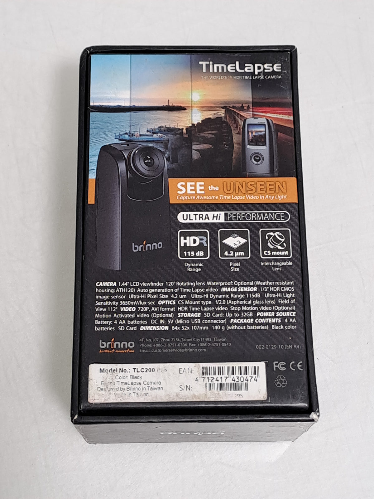 Brinno TLC200 Pro HDR 720p Time Lapse Camera 32GB SD Card Tested Boxed