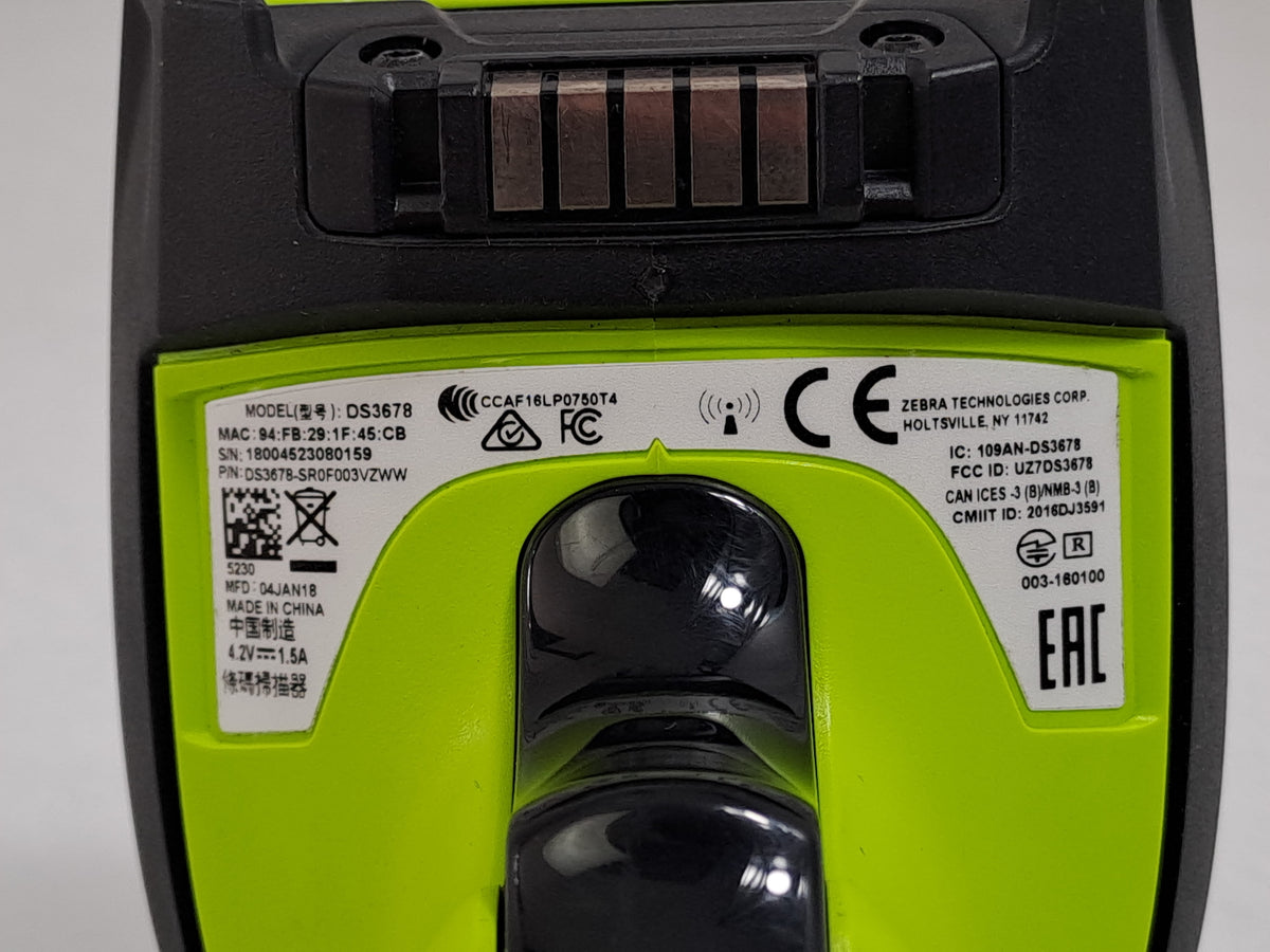 Zebra DS3678 Ultra-Rugged Bluetooth 1D/2D Barcode Scanner Battery No Cradle