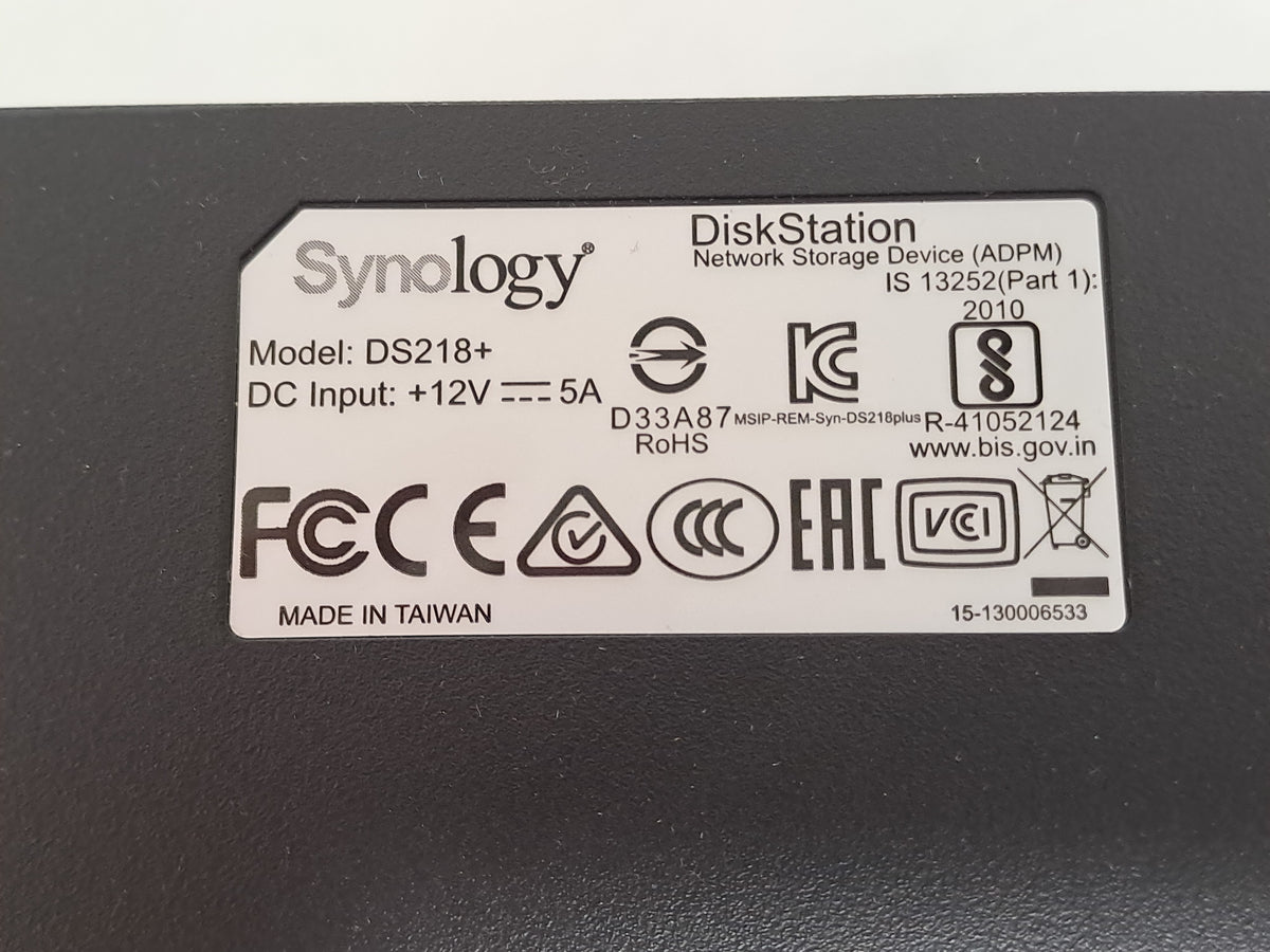Synology DS218+ DiskStation 2-Bay NAS Intel J3355 2GB No HDDs No PSU