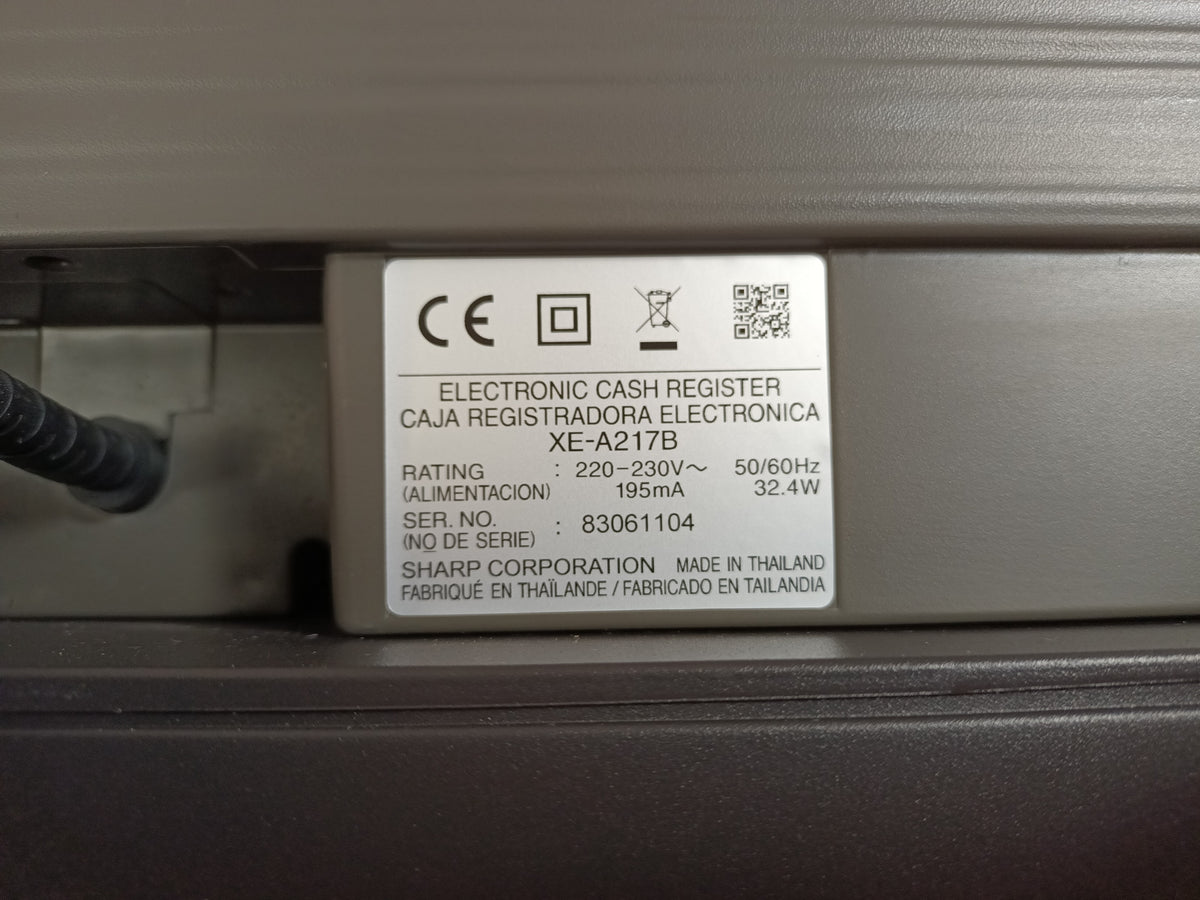 Sharp XE-A217B Electronic Cash Register Till Thermal Printer No Key/SD Card