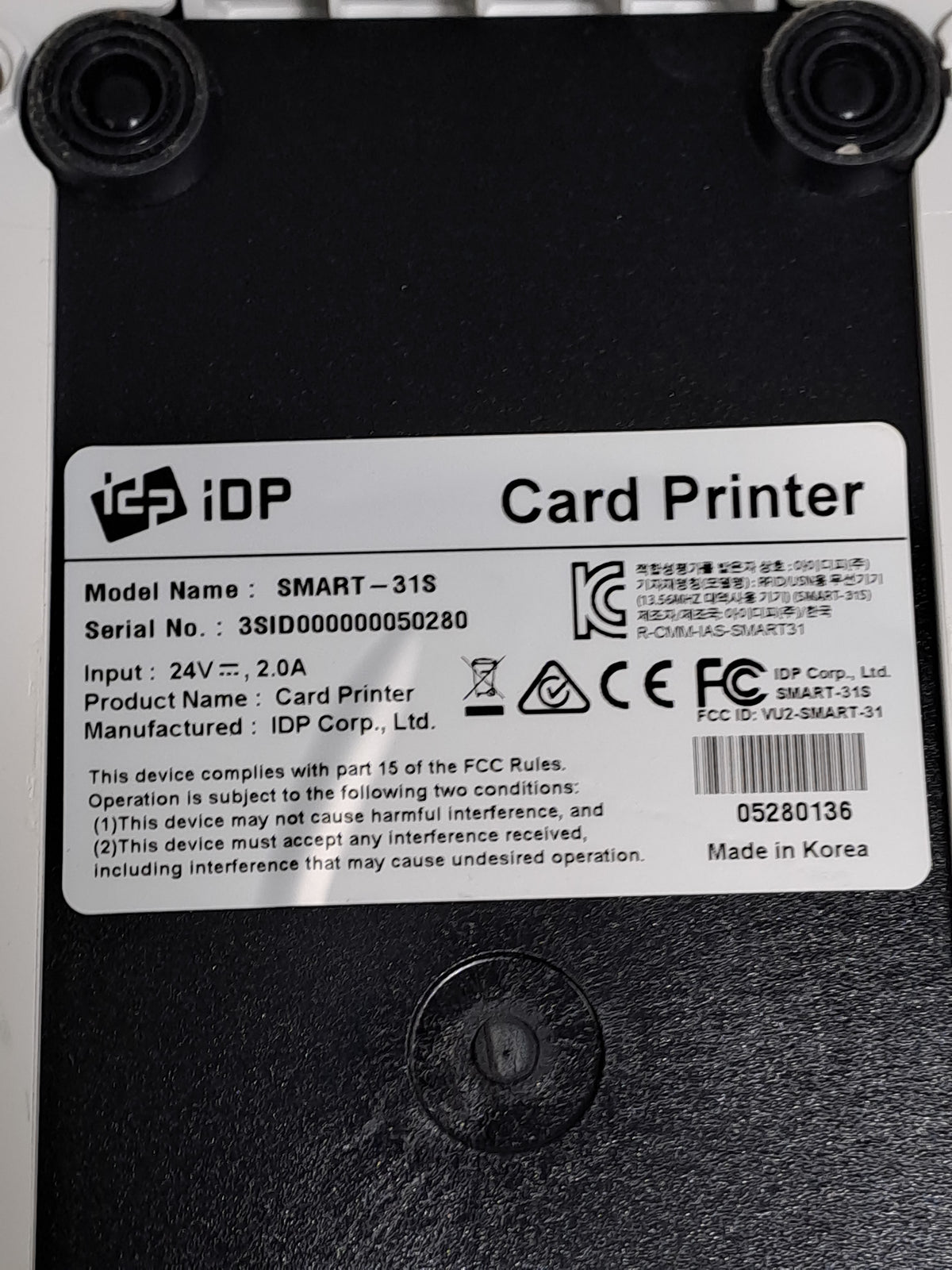 IDP Smart 31S Single-Sided Colour ID Card Printer 300dpi CR80 PSU Tested
