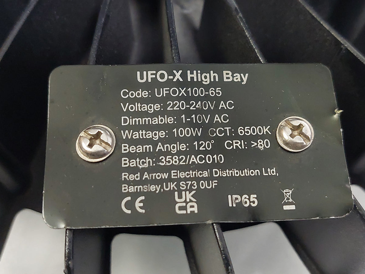 Red Arrow UFO-X UFOX100-65 100W 6500K 13000lm IP65 Dimmable LED High Bay