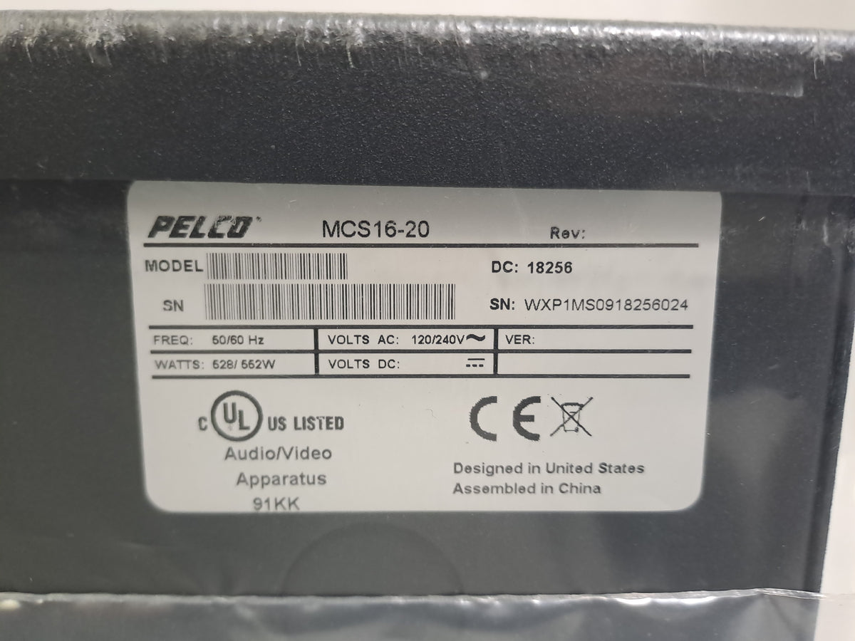 Pelco MCS16-20 16-Output 20A 24/28VAC CCTV Master Power Supply New