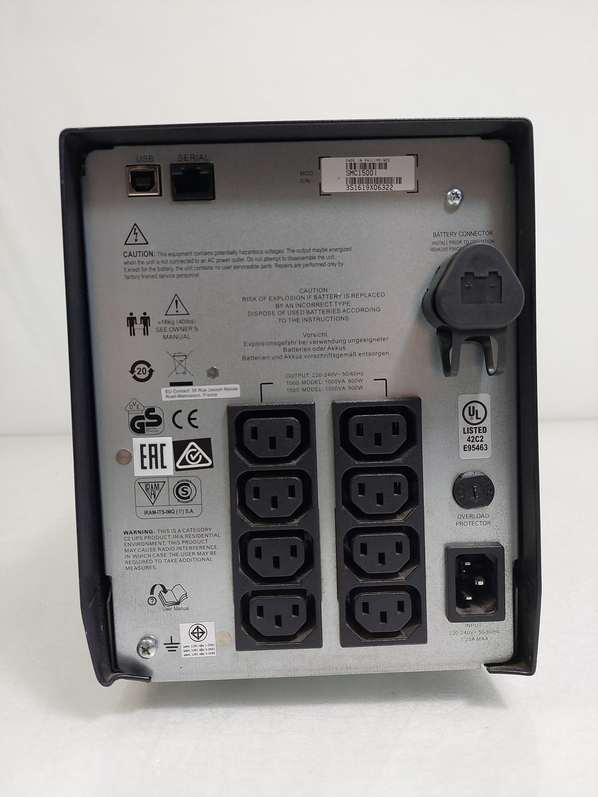 APC Smart-UPS C SMC1500I 1500VA 900W Tower UPS No Battery Fully Tested