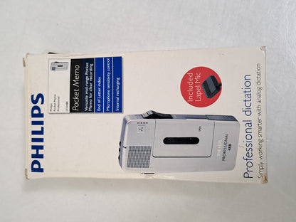 Philips LFH488 Pocket Memo Cassette Dictaphone Recorder Mic Cases Power Tested
