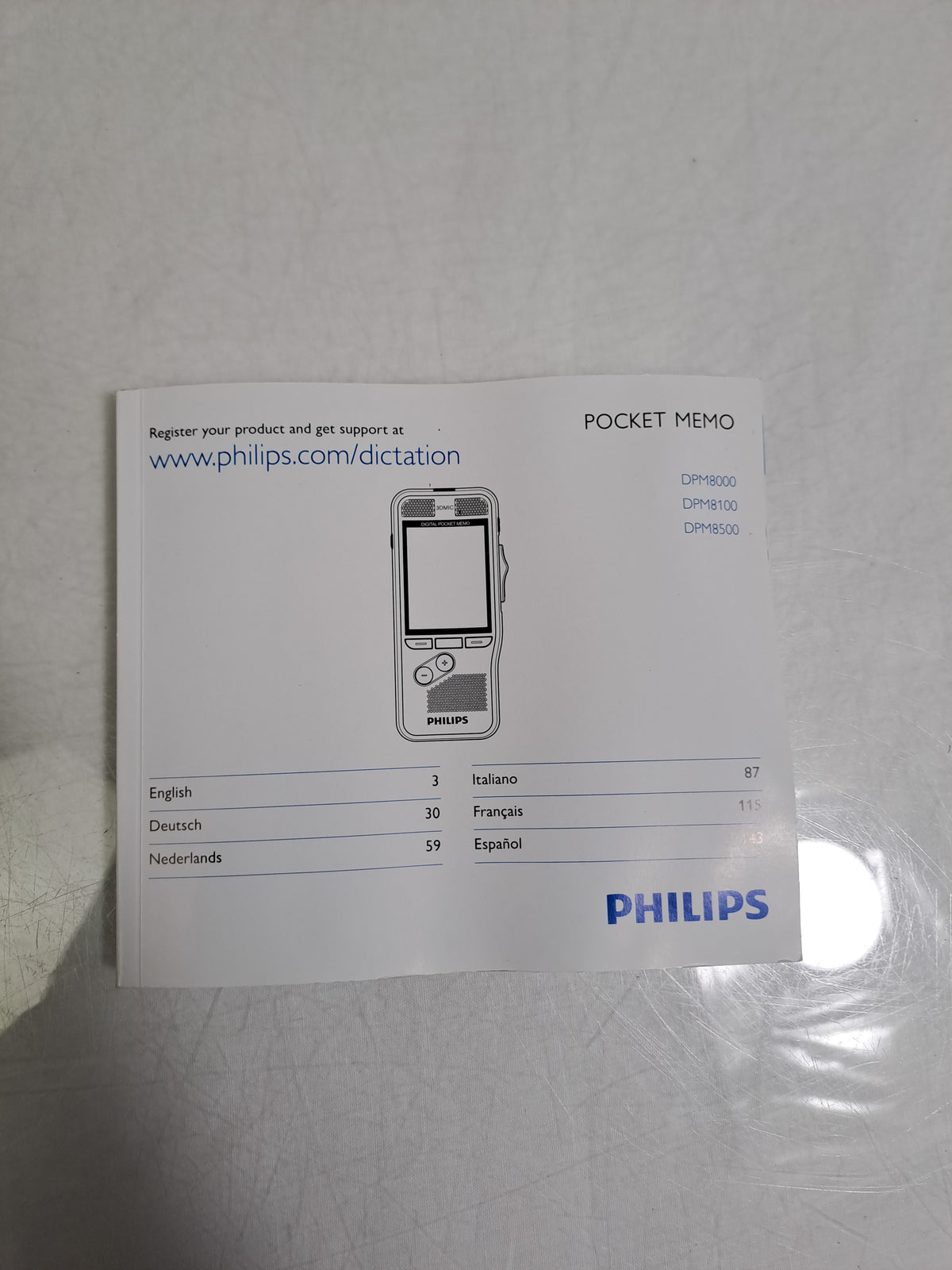 Philips DPM8000 PocketMemo Digital Voice Recorder Dictaphone 4GB SD Tested