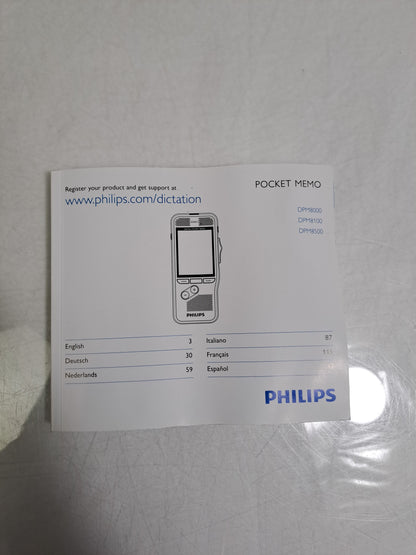 Philips DPM8000 PocketMemo Digital Voice Recorder Dictaphone 4GB SD Tested