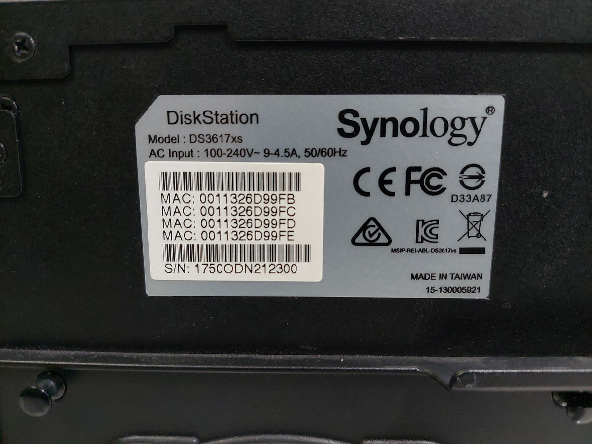 Synology DiskStation DS3617xs 12-Bay Network Attached Storage NAS - No HDD's