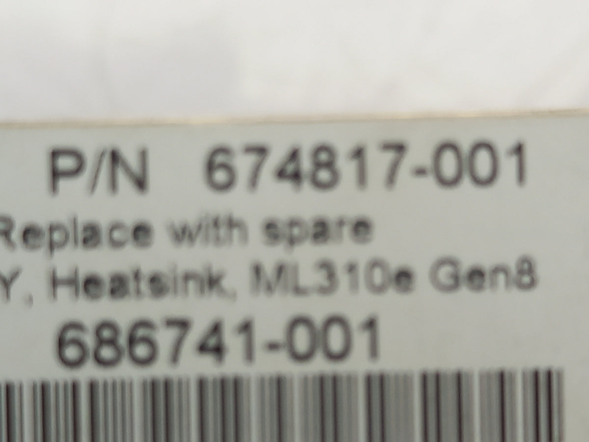 HP ProLiant ML310e Gen8 Processor CPU Heatsink 674817-001 686741-001
