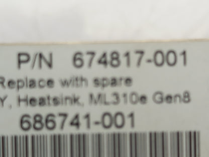HP ProLiant ML310e Gen8 Processor CPU Heatsink 674817-001 686741-001