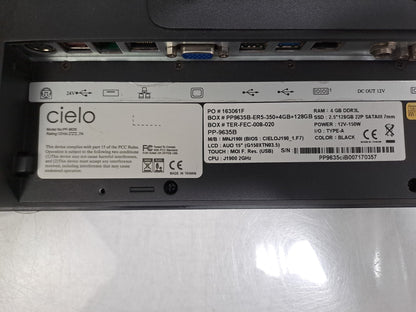 Cielo PP-9635 15in Touchscreen EPOS Terminal J1900 4GB No HDD No PSU