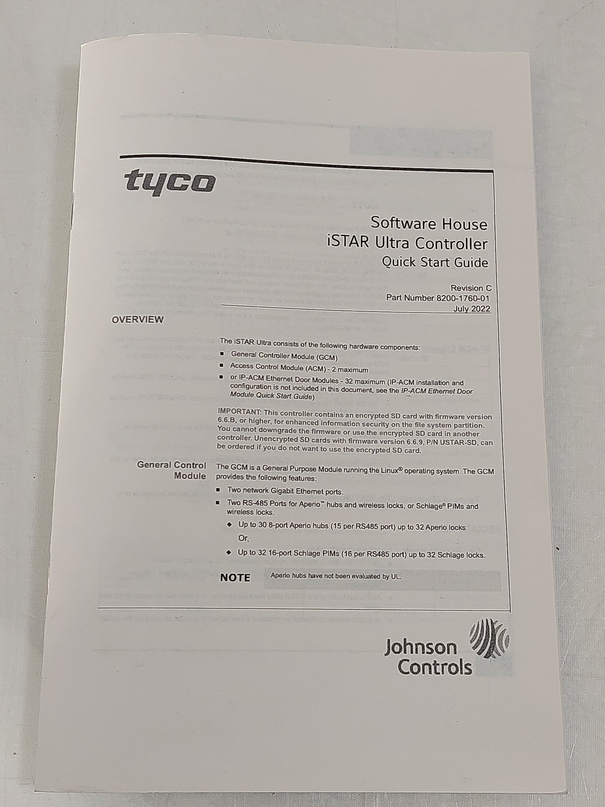 Software House iSTAR Ultra USTAR-GCM-2U 2U Rack Access Controller Tested