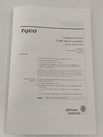 Software House iSTAR Ultra USTAR-GCM-2U 2U Rack Access Controller Tested