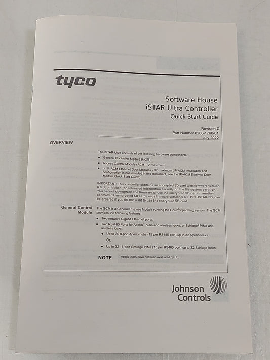 Software House iSTAR Ultra USTAR-GCM-2U 2U Rack Access Controller Tested