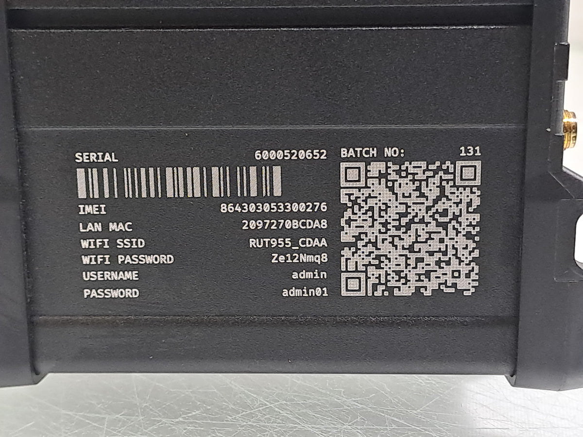 Teltonika RUT955 4G LTE Dual SIM Industrial Router RS232 RS485 GPS WiFi PSU