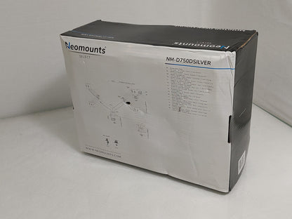Neomounts NM-D750DSILVER Dual Monitor Gas Spring Desk Mount 10-32in Silver