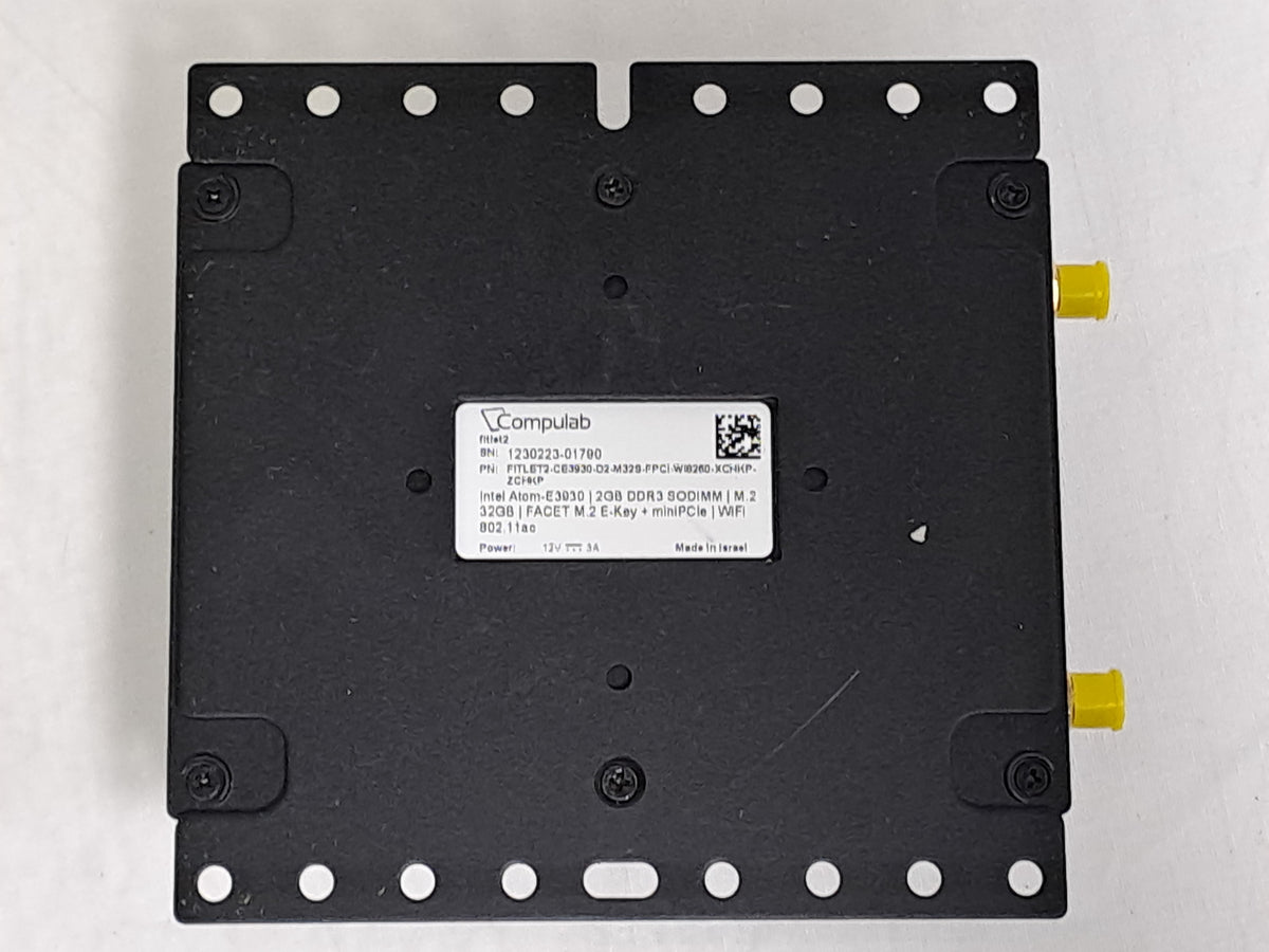 CompuLab fitlet2 E3930 Fanless Mini PC 2GB WiFi Dual LAN No SSD PSU OS