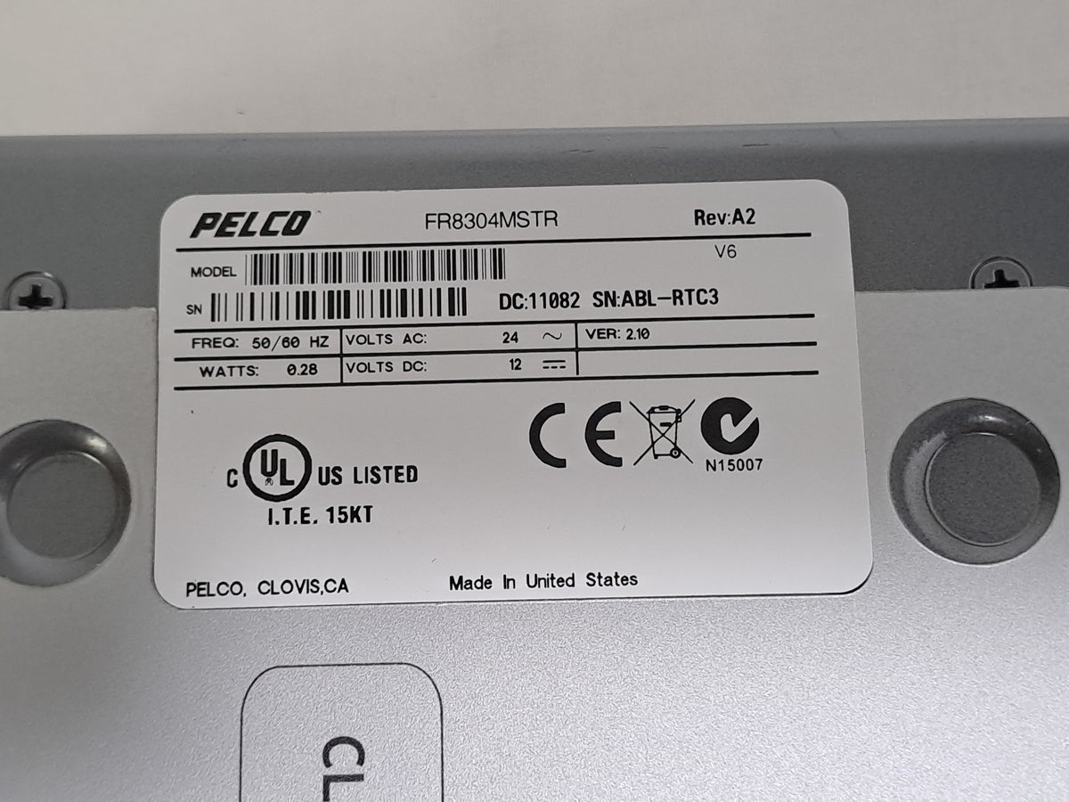 Pelco FR8304MSTR 4-Channel Multimode Fiber Optic CCTV Video Receiver ST