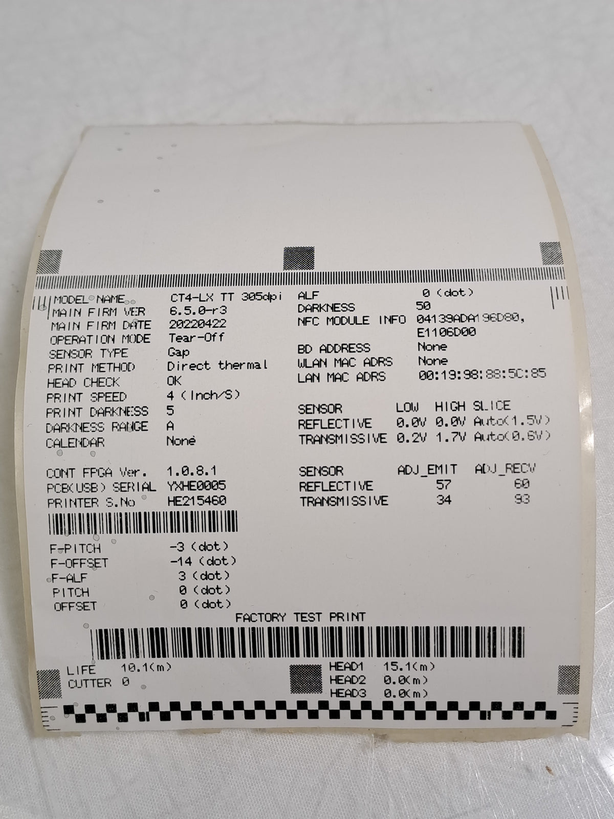 SATO CT4-LX-HC Healthcare Thermal Transfer Label Printer USB LAN NFC PSU