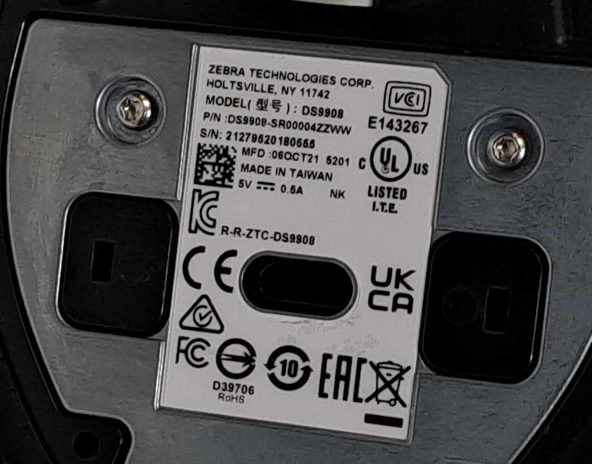 Zebra DS9908R DS9908-DLR0004ZZUS 1D/2D UHF RFID Scanner 902-928MHz