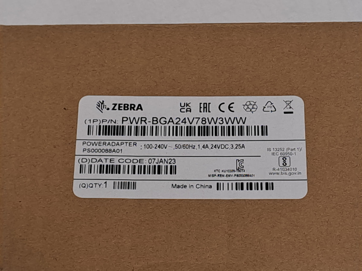 Zebra PWR-BGA24V78W3WW 24V 3.25A 78W AC/DC Power Supply FXR90 RFID