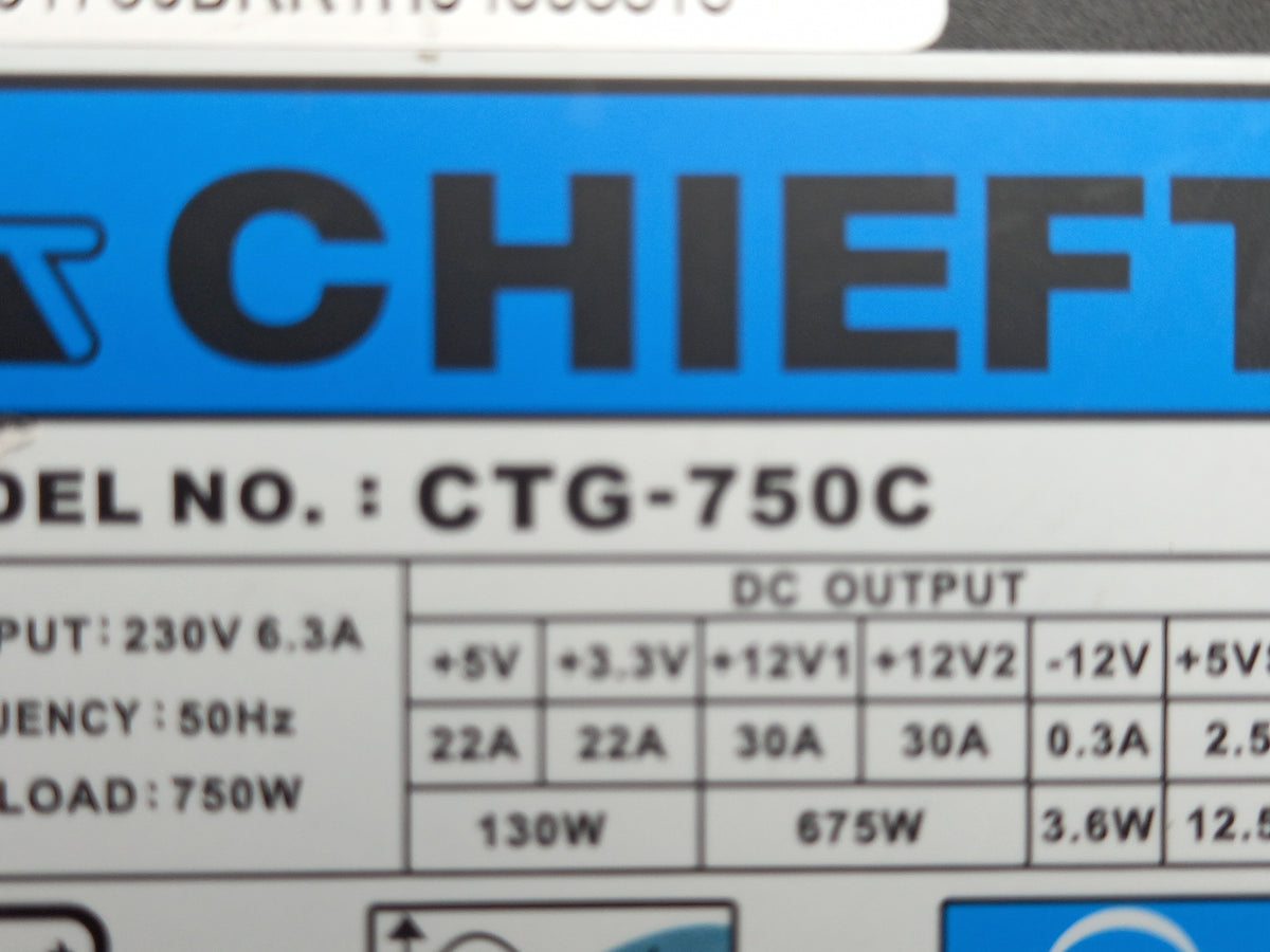 Chieftec CTG-750C 750W Semi-Modular ATX PC Power Supply PSU PCIe SATA