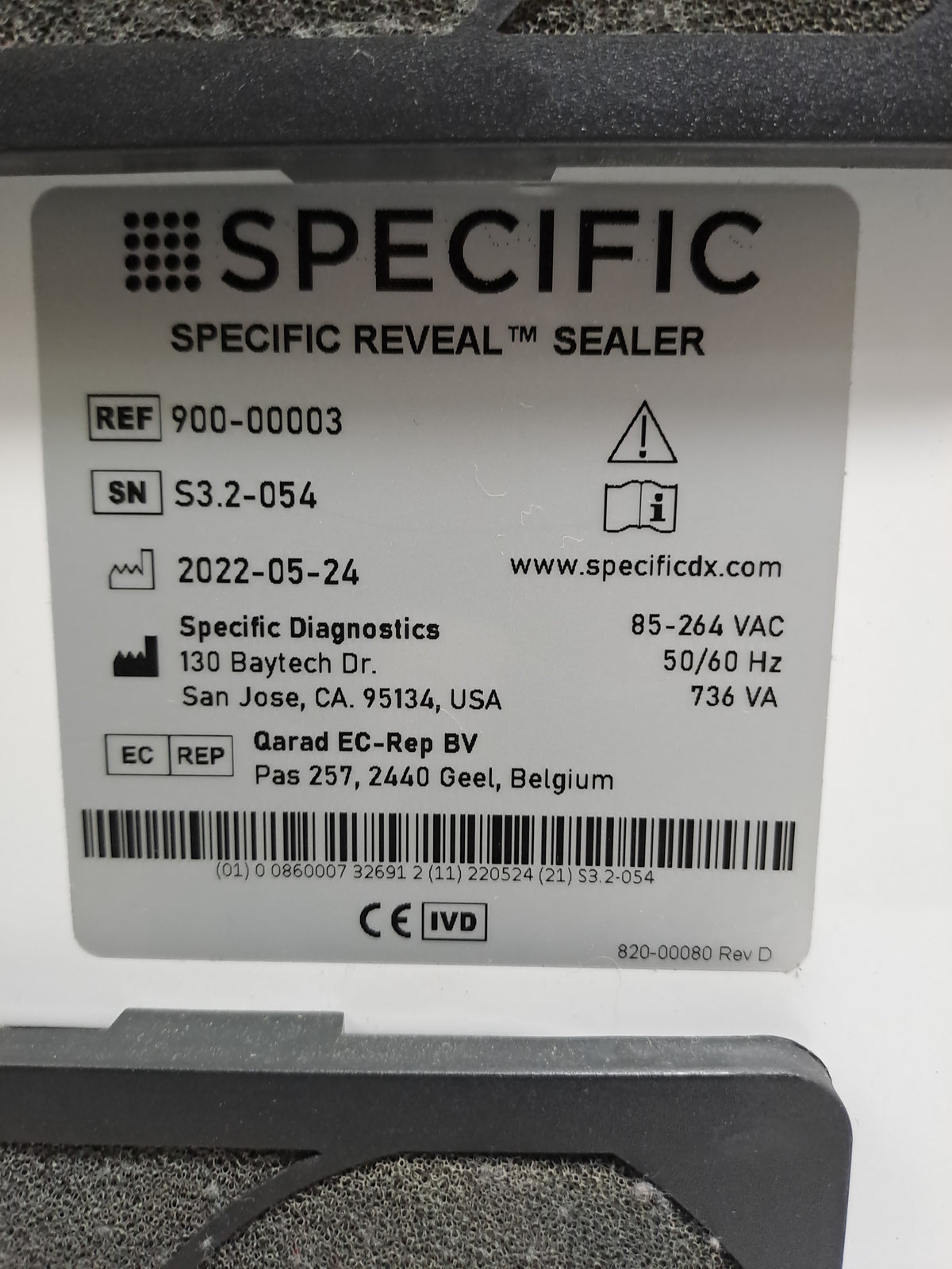 bioMérieux Specific Diagnostics VITEK REVEAL 900-00003 AST Plate Heat Sealer