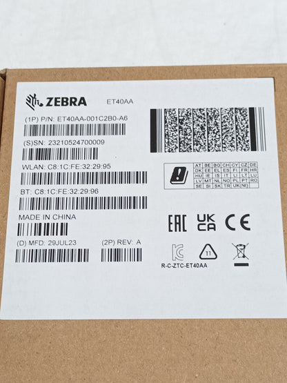 Zebra ET40AA-001C2B0-A6 ET40AA Android 11 128GB Rugged Tablet Barcode Scanner