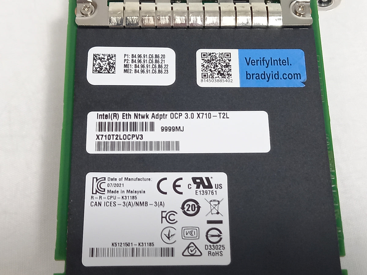 Intel X710-T2L PCIe 3.0 x8 1G/2.5G/5G/10 Gigabit Network Adapter X710T2L0CPV3