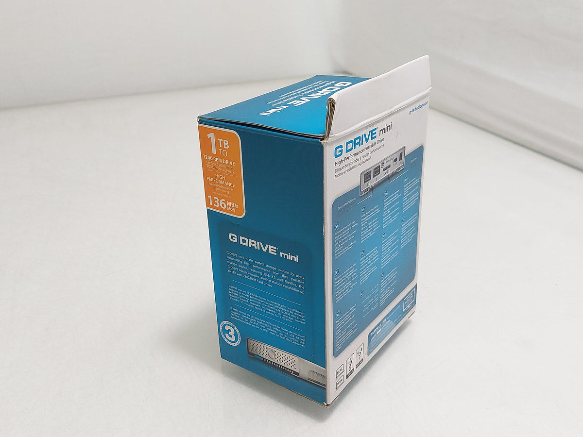 G-Technology G-DRIVE mini USB 3.0 1TB Silver External Hard Drive 0G02577