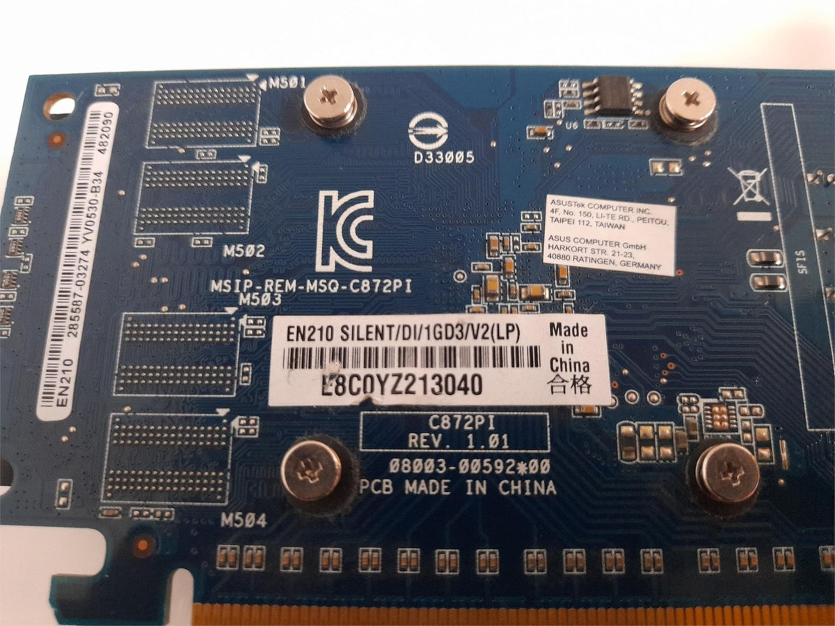 ASUS EN210 Silent/DI/1GD3/V2 (LP) PCI-E VGA DVI-D HDMI Video Graphics Card
