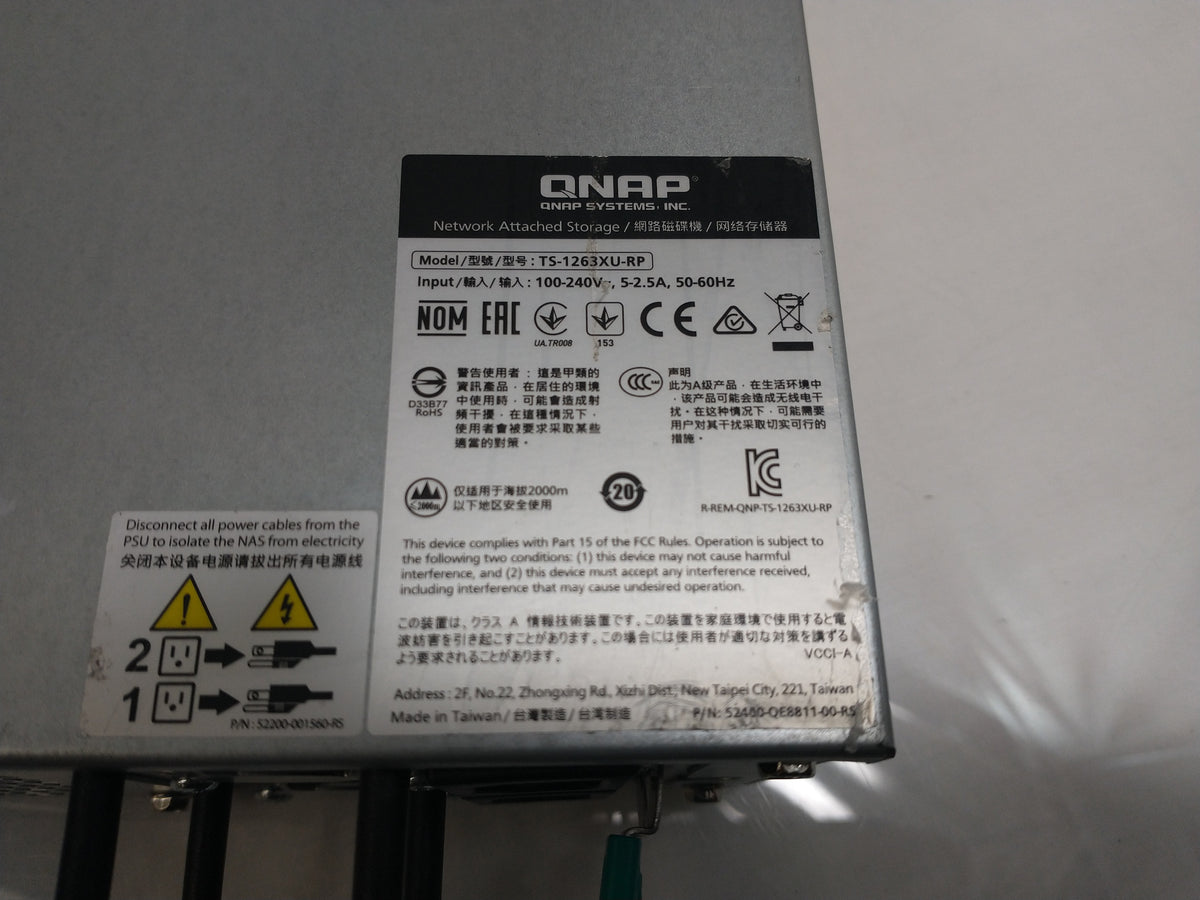 QNAP TS-1263XU-RP 12 Bay Diskless Network Attached Storage - No HDDs