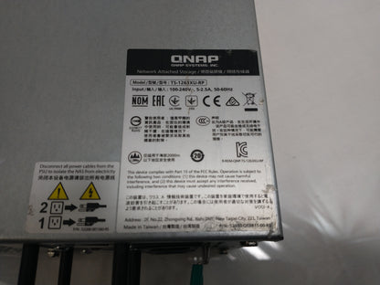 QNAP TS-1263XU-RP 12 Bay Diskless Network Attached Storage - No HDDs