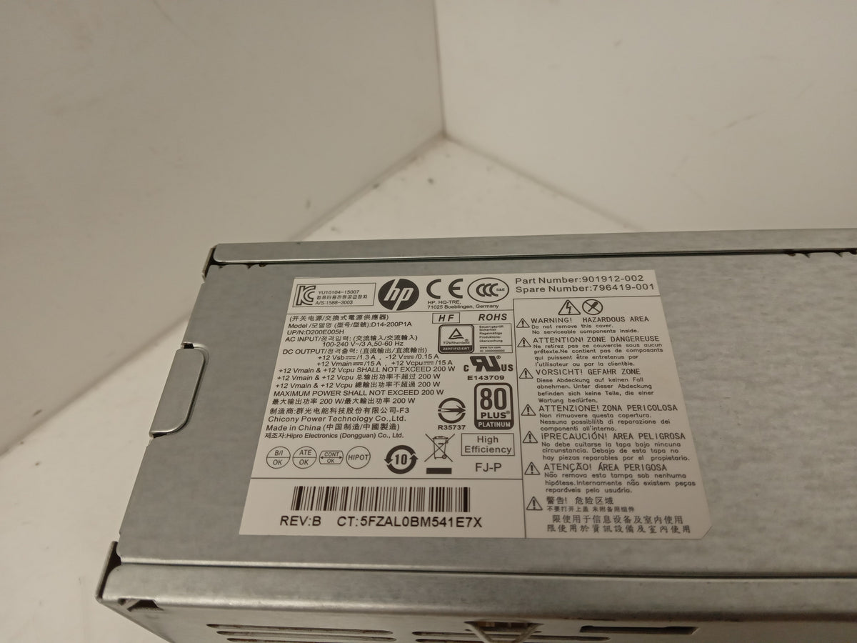 HP EliteDesk 80 G2 200W Power Supply Unit 901912-002 796419-001