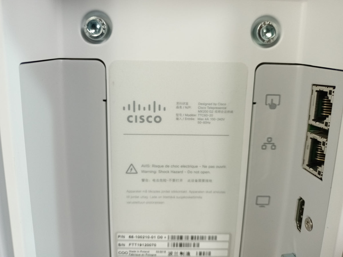 Cisco Telepresence MX200 G2 TTC60-20 42" With Cisco Telepresence Touch 10