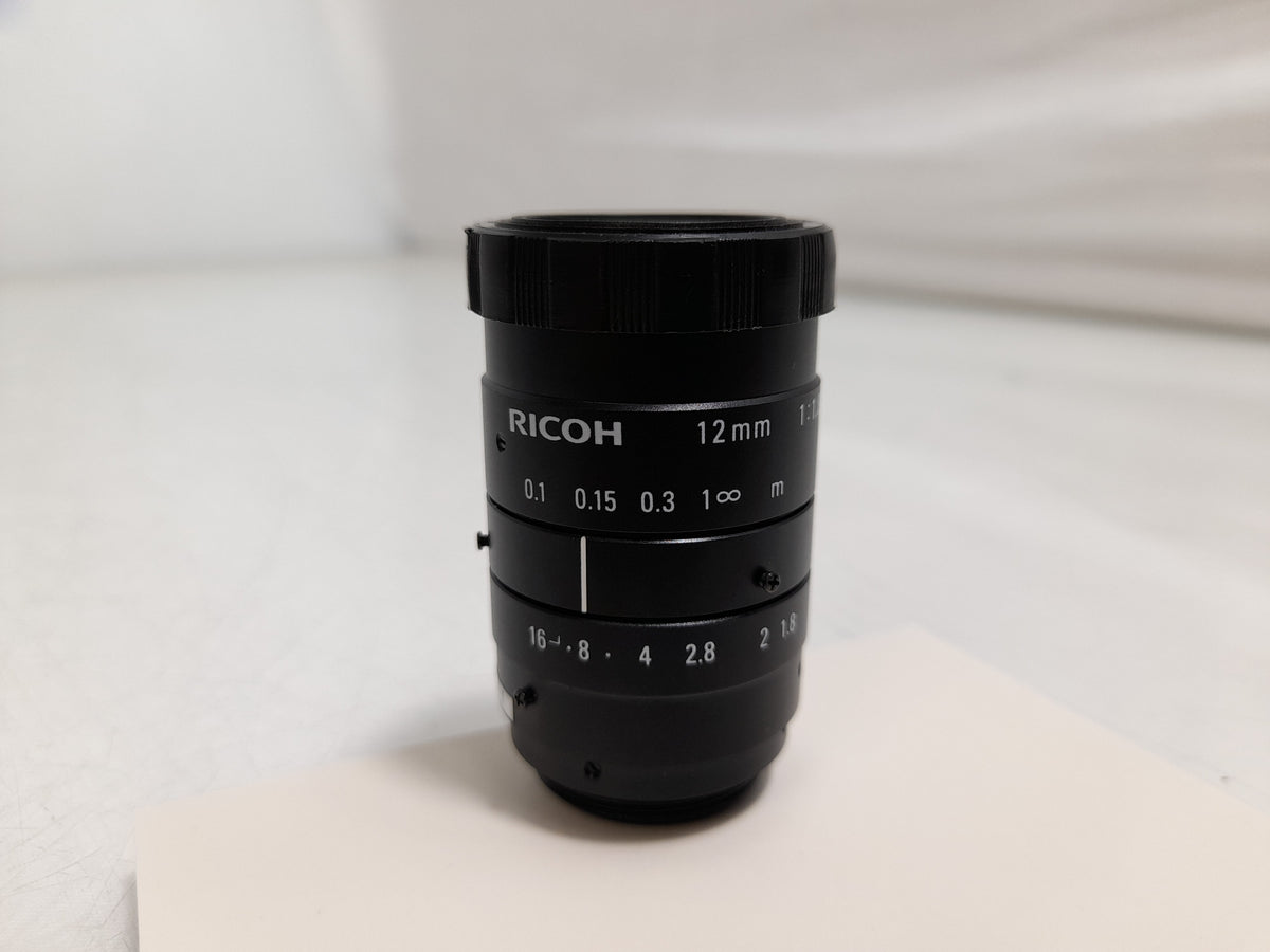 Ricoh FL-CC1218-5MX 2/3" 12mm F1.8 Manual Iris C-Mount Lens, Low Distortion, High Contrast, 5 Megapixel Rated
