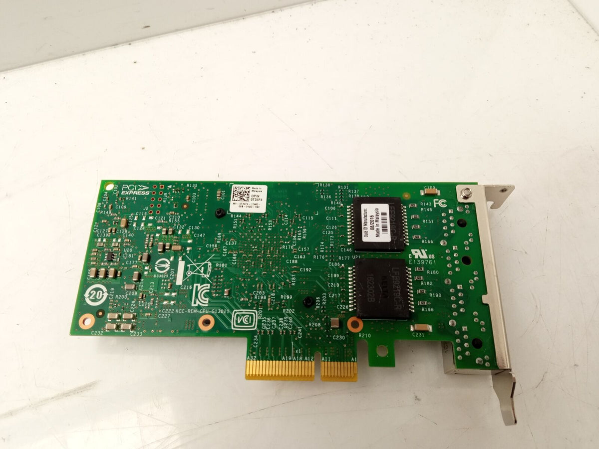 Dell I350-T4 Low Profile Quad Port Gigabit Network Interface Card 0T34F4 T34F4