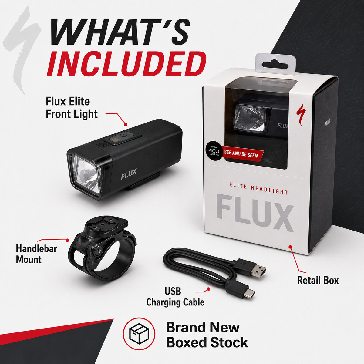 Specalized FLUX ELITE LED USB Rechargeable Cycling Headlight 400 Lumens